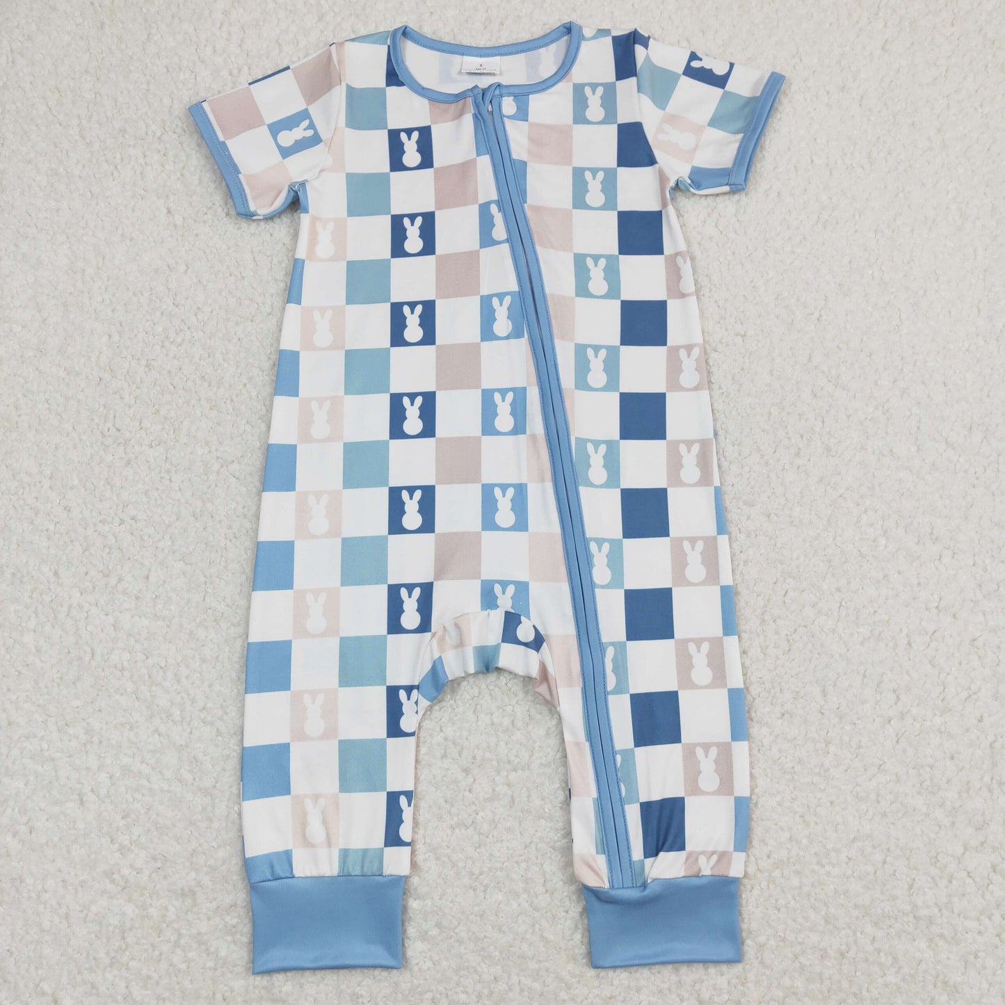 SR1013 Baby Boys Bunny Zipper Rompers