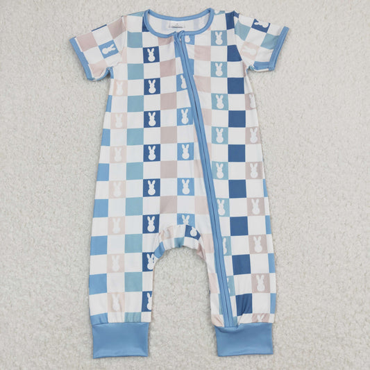 SR1013 Baby Boys Bunny Zipper Rompers