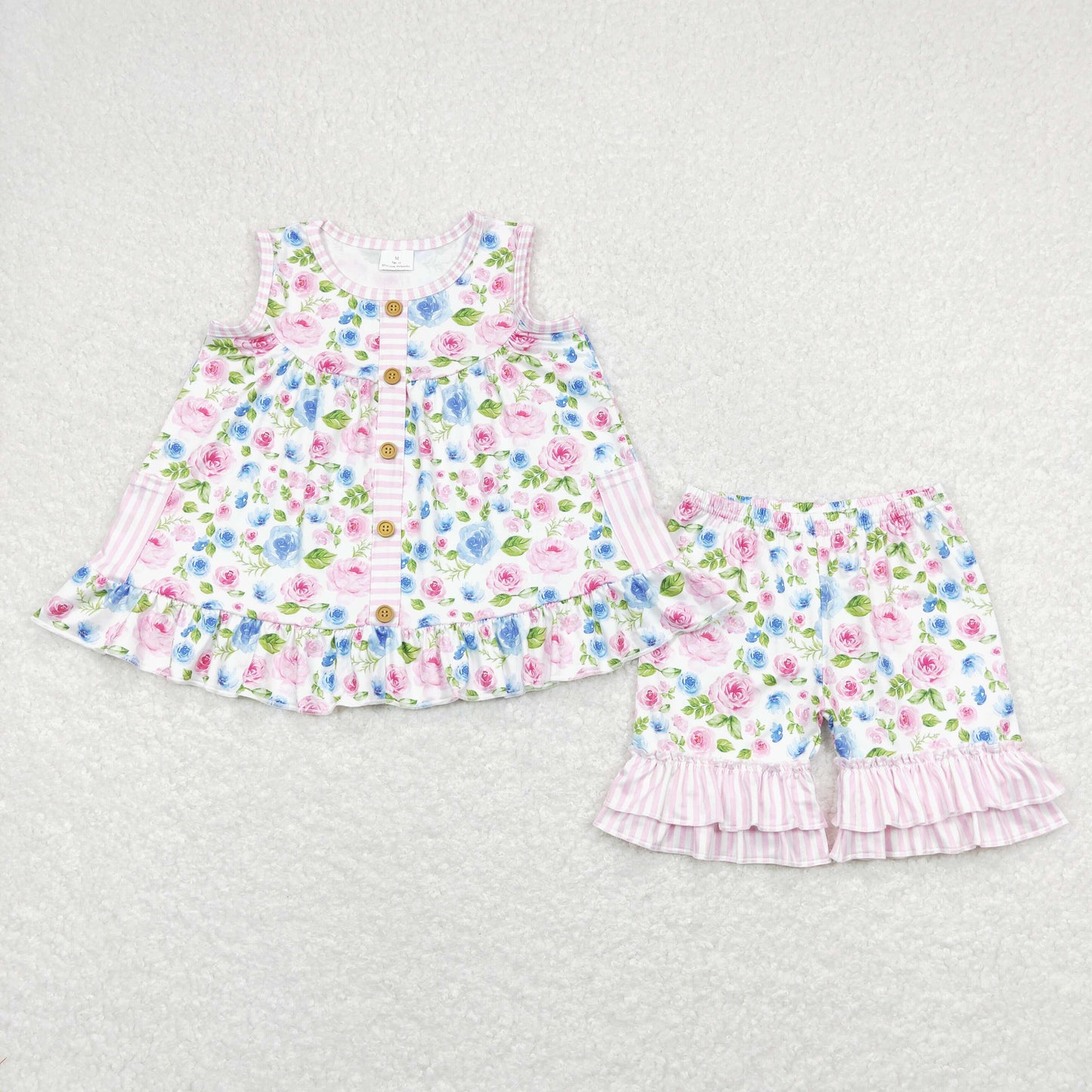 GSSO0569 Girls Pink Floral Outfits