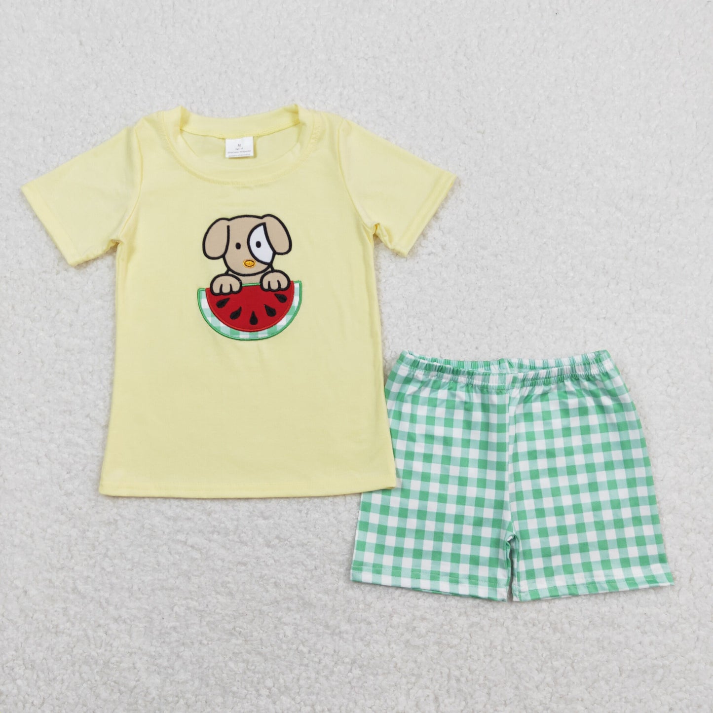 BSSO0446 Boys Embroidery Watermelon Outfits