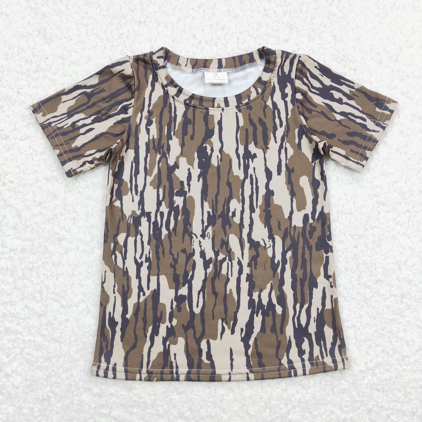 BT0623 Boys Camo T-shirt Milk silk