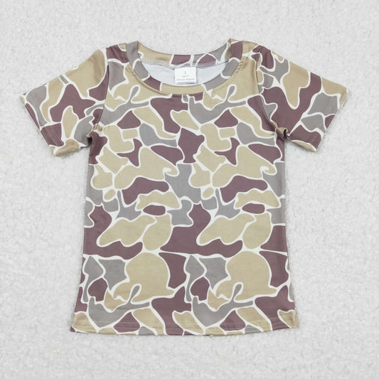 BT0662 Boys Camo T-shirt Milk silk