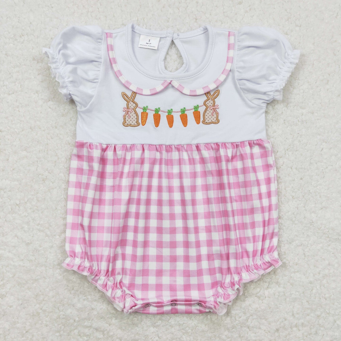 SR0722 Baby Girls Bunny Rompers Embroidery