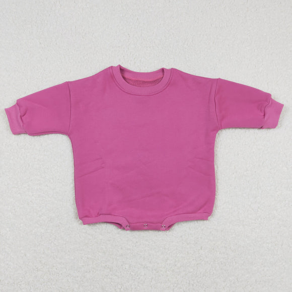 LR0919 Baby Hot pink Cotton Romper