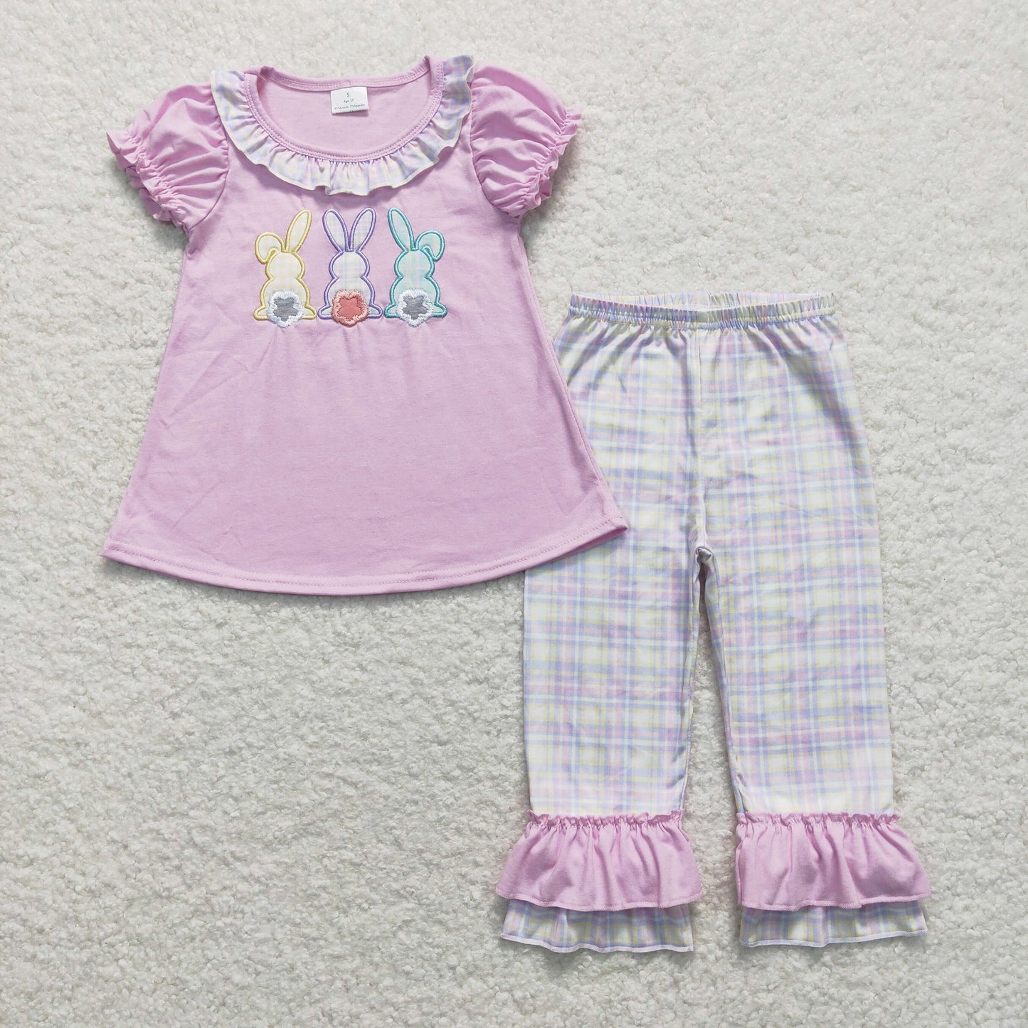 GSPO0977 Girls Easter Bunny Outfits Embroidery