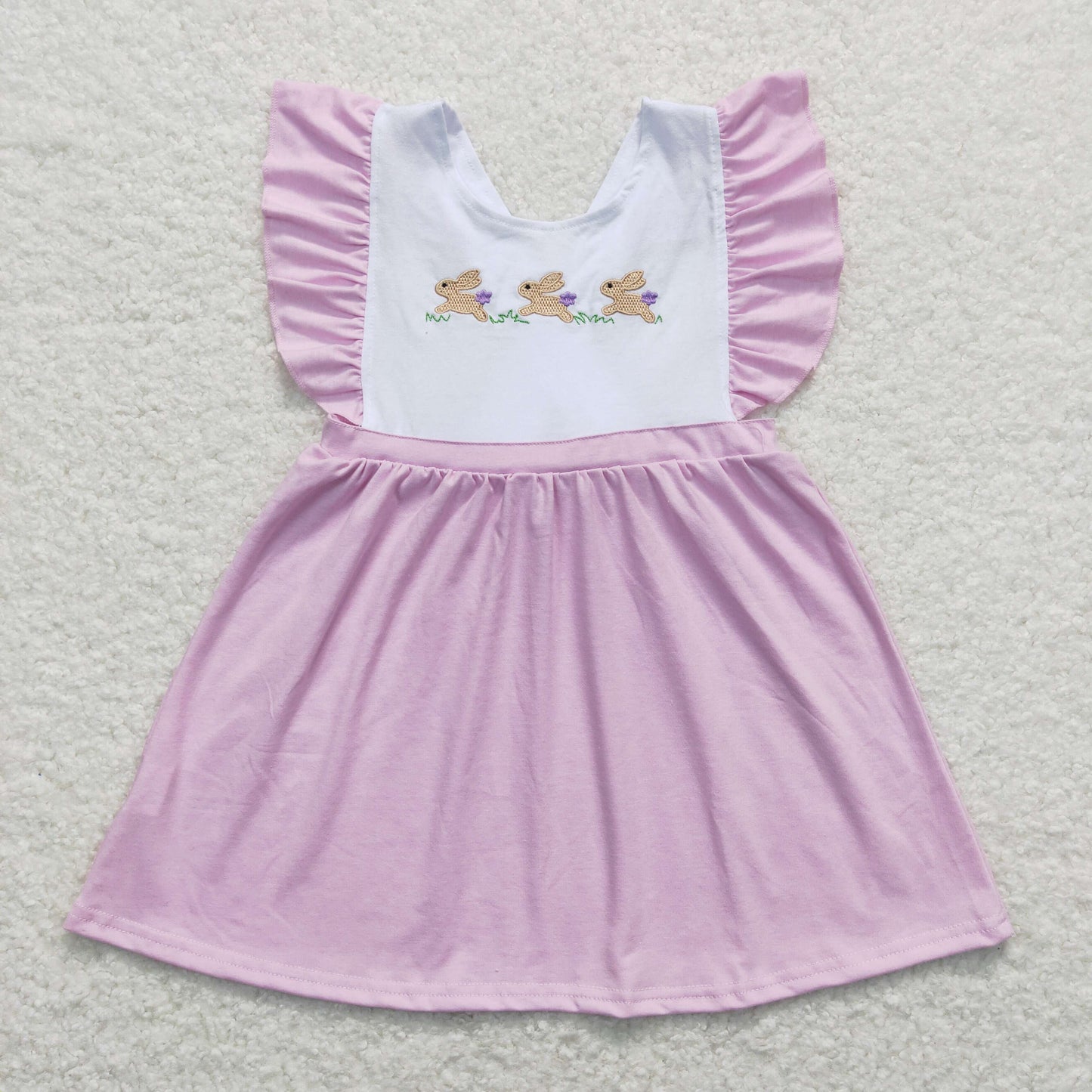 GSD0569 Girls Easter Bunny Dress Embroidery