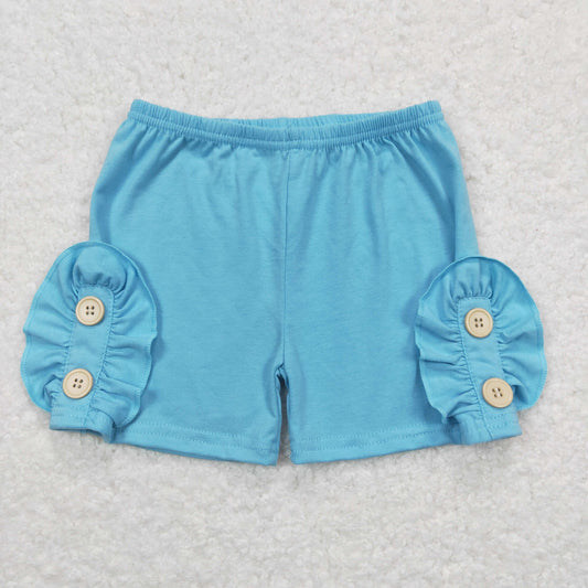 SS0191 Girls Blue Cotton shorts