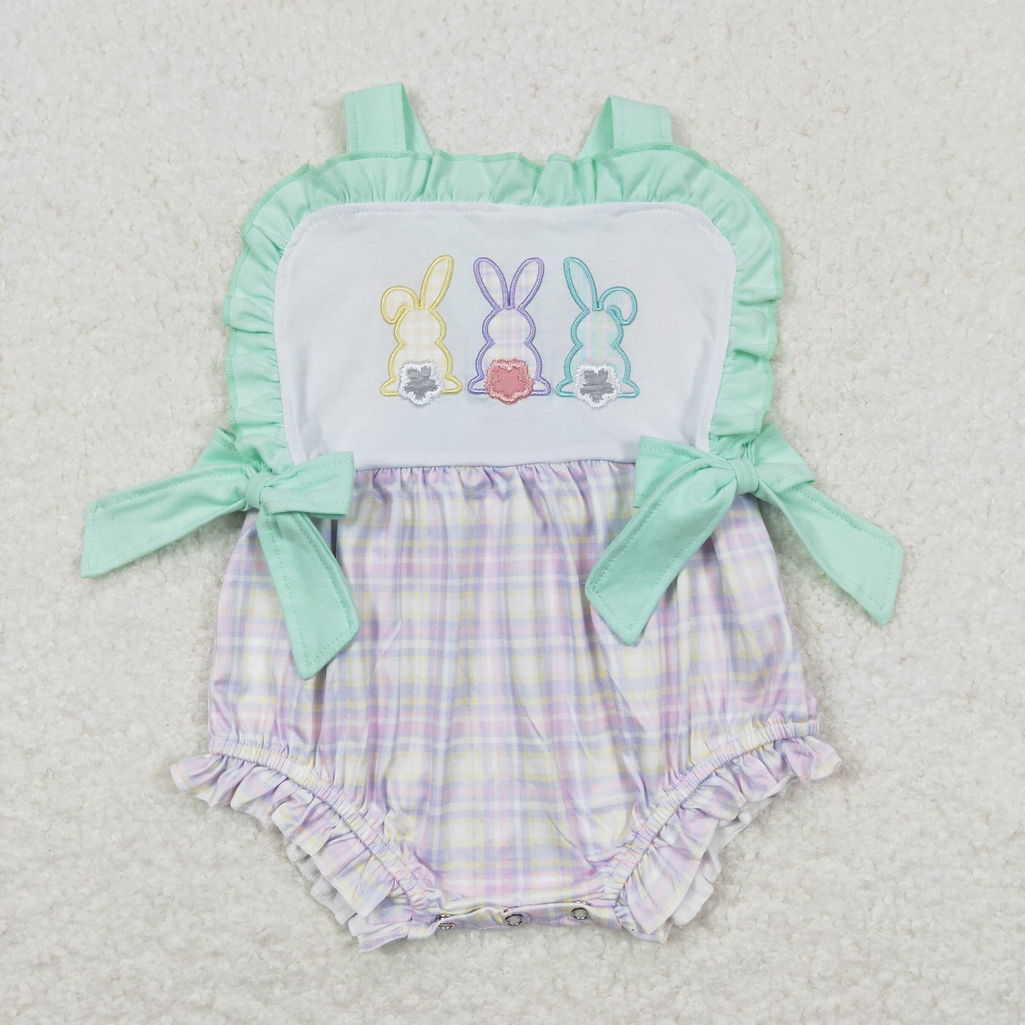 SR0543 Baby Girls Bunny Rompers Embroidery