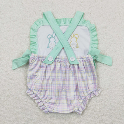 SR0543 Baby Girls Bunny Rompers Embroidery