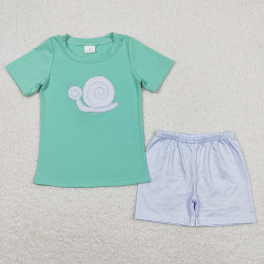 BSSO0571 Boys Snail Outfits Embroidery