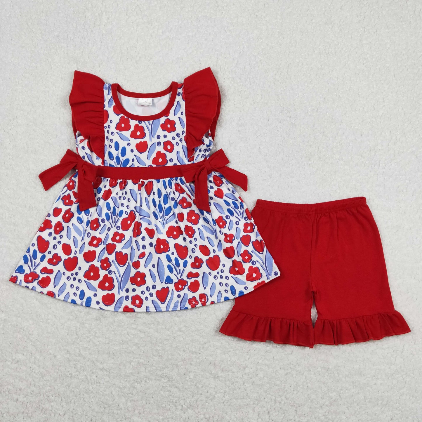 GSSO0609 Girls Floral Red Outfits