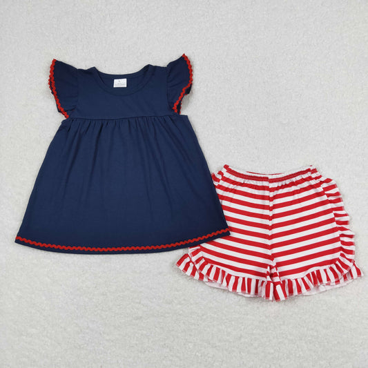 GSSO0796 Girls Navy Red Outfits