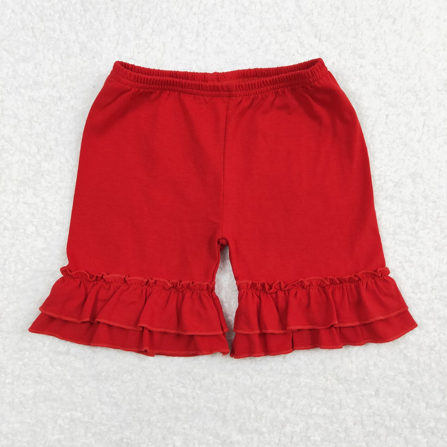 SS0184 Girls Red Cotton shorts