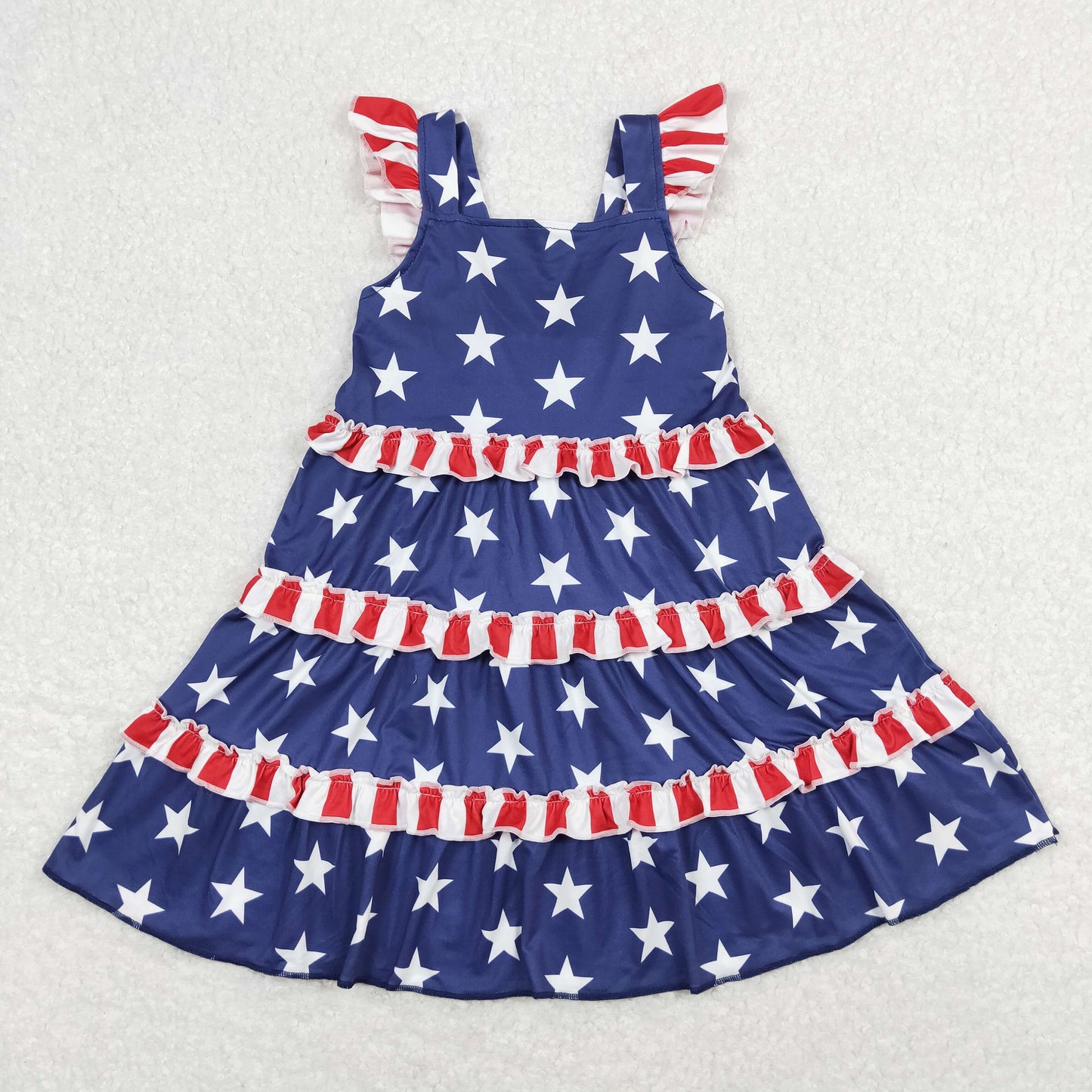 GSD0681 Girls Blue Stars Dress