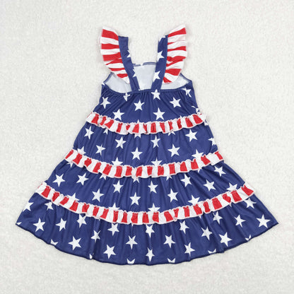 GSD0681 Girls Blue Stars Dress