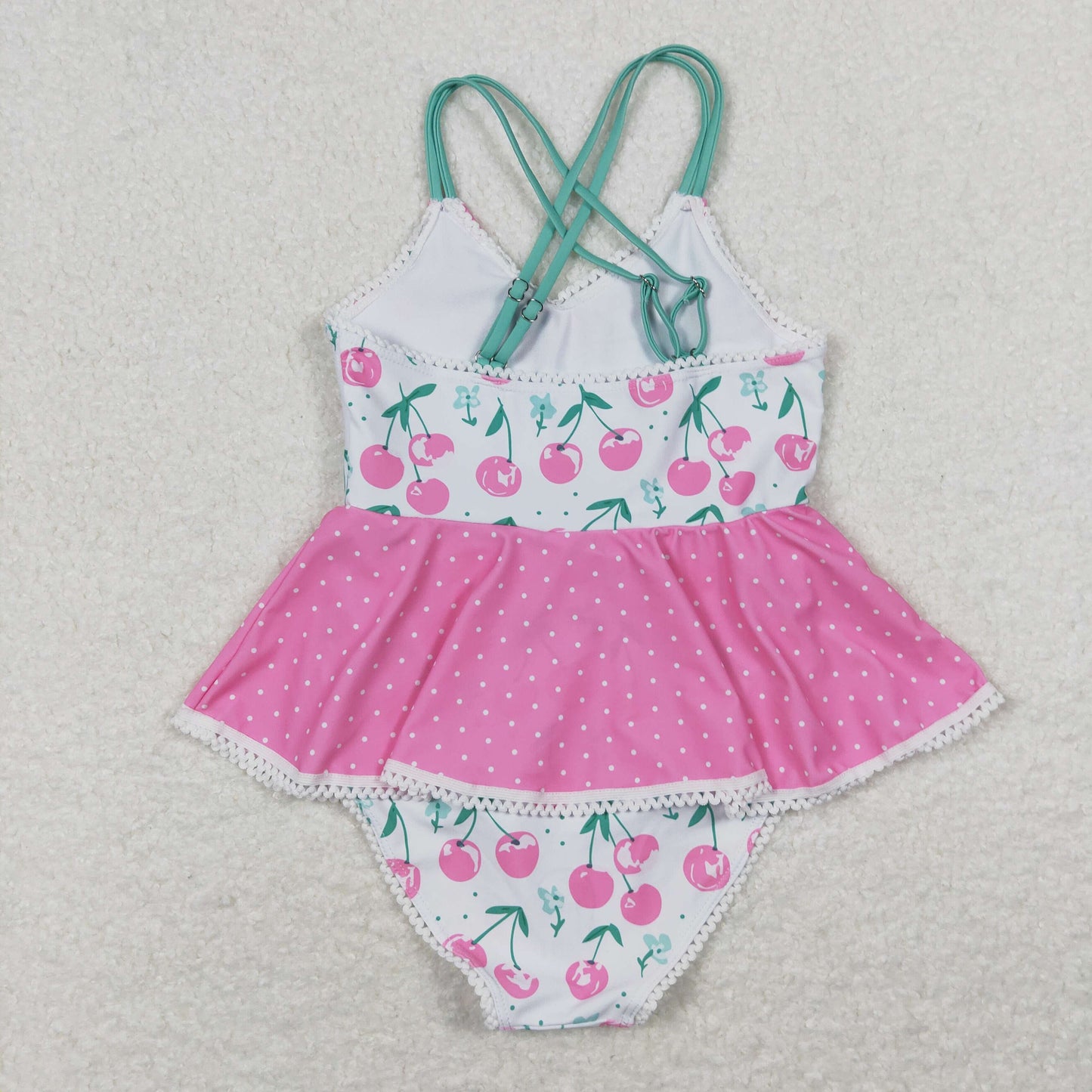 S0251 Girls Cherry Bathing Suit 1pcs