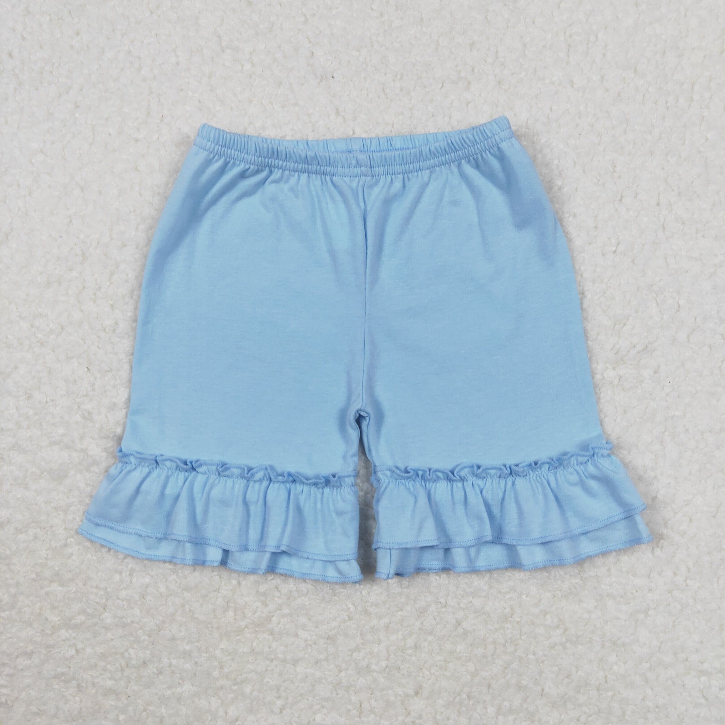 SS0183 Girls Sky Blue Cotton shorts