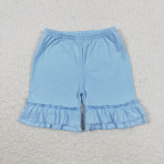 SS0183 Girls Sky Blue Cotton shorts