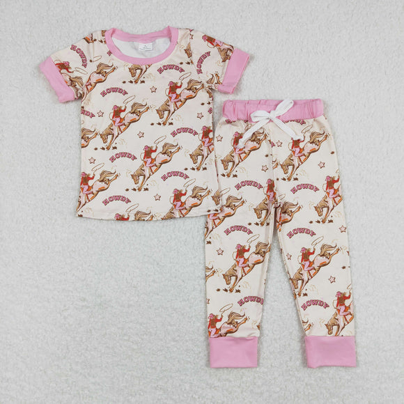 GSPO1488 Girls Howdy Pink Pajamas
