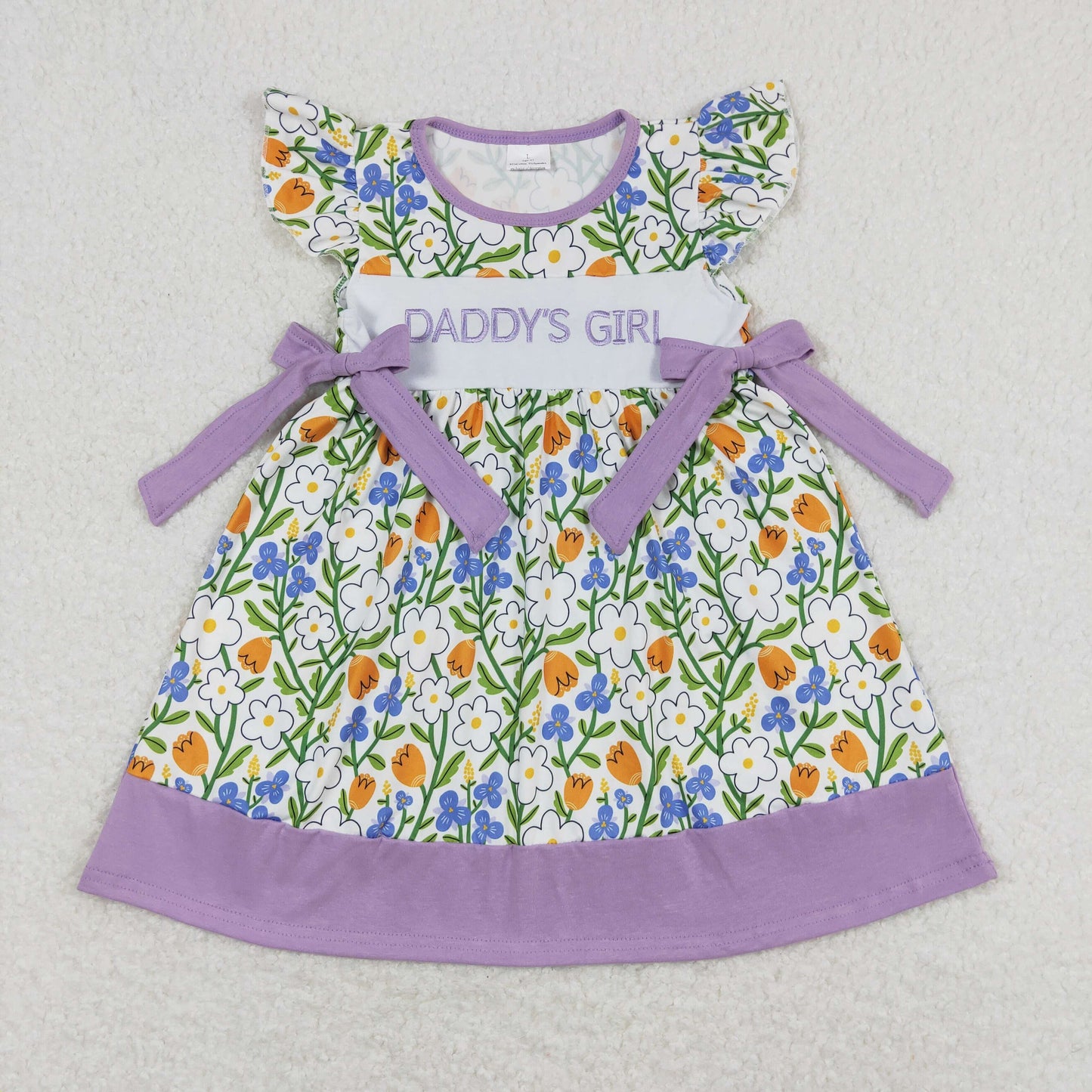 GSD0753 Girls Daddy's Girl Floral Dress Embroidery