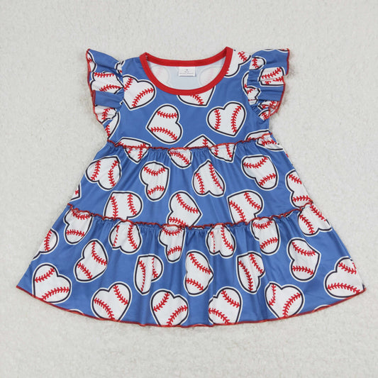 GT0483 Girls Blue Baseball Tunic Top