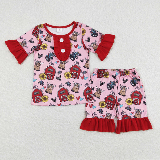 GSSO0932 Girls Farm Summer Pajamas