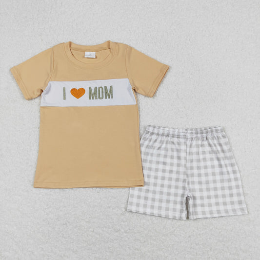 BSSO0646 Boys Love Mom Outfits Embroidery