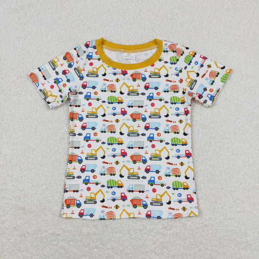 BT0555 Boys Truck T-shirt Milk silk