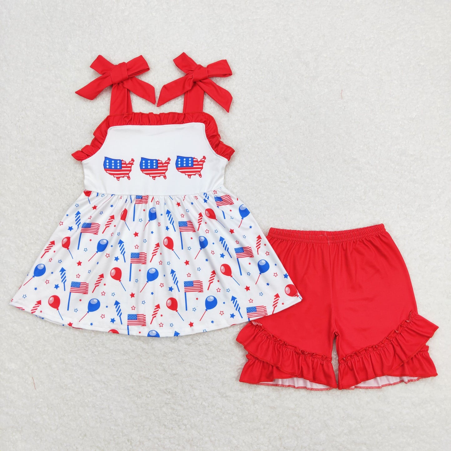 GSSO0679 Girls USA Flag Outfits