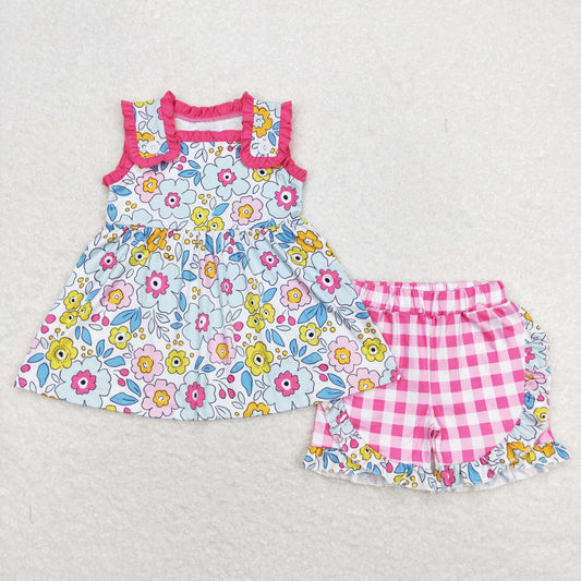 GSSO0711 Girls Pink Floral Outfits