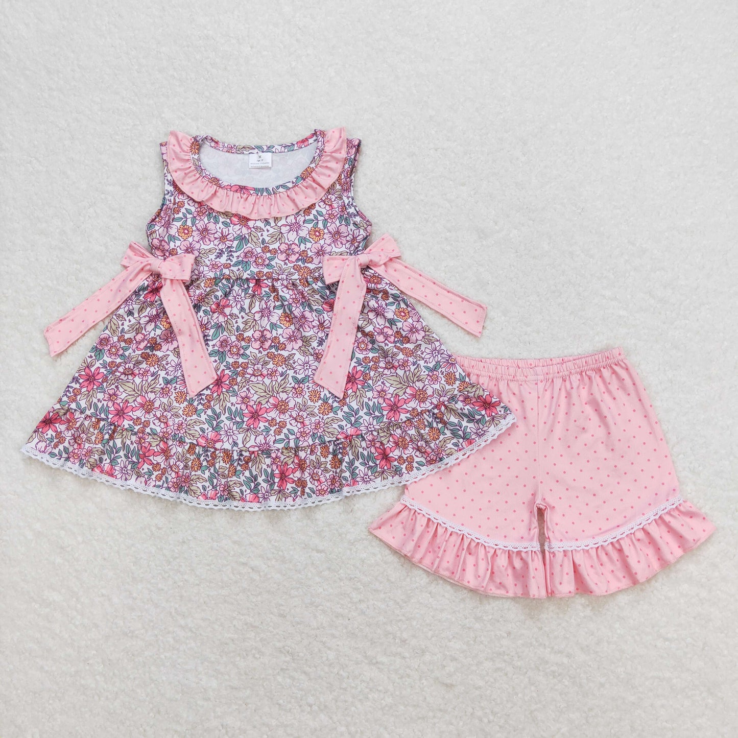 GSSO0789 Girls Pink Floral Outfits