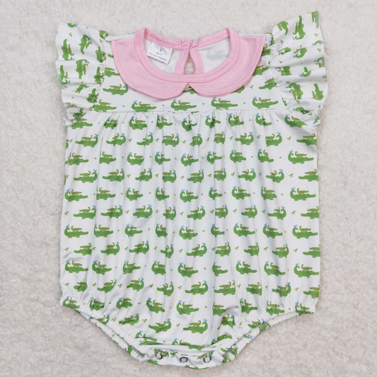 SR1068 Baby Girls crocodile Rompers