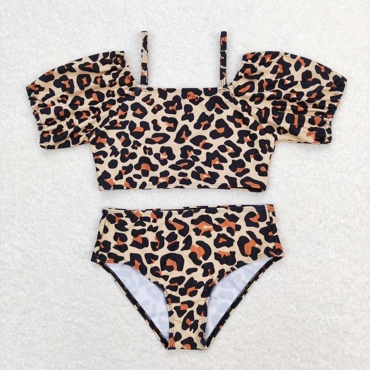 S0272 Girls Leopard Bathing Suit 2pcs