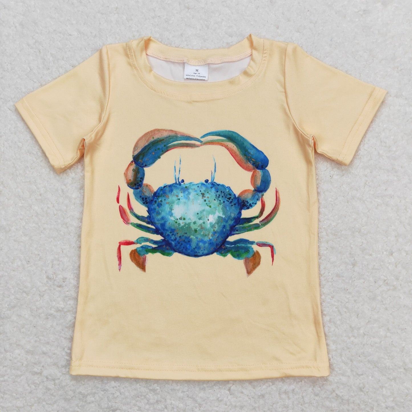 BT0612 Boys Crab T-shirt Milk silk