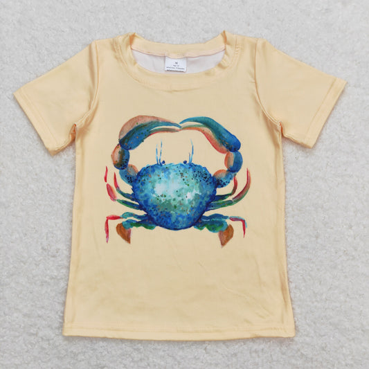 BT0612 Boys Crab T-shirt Milk silk