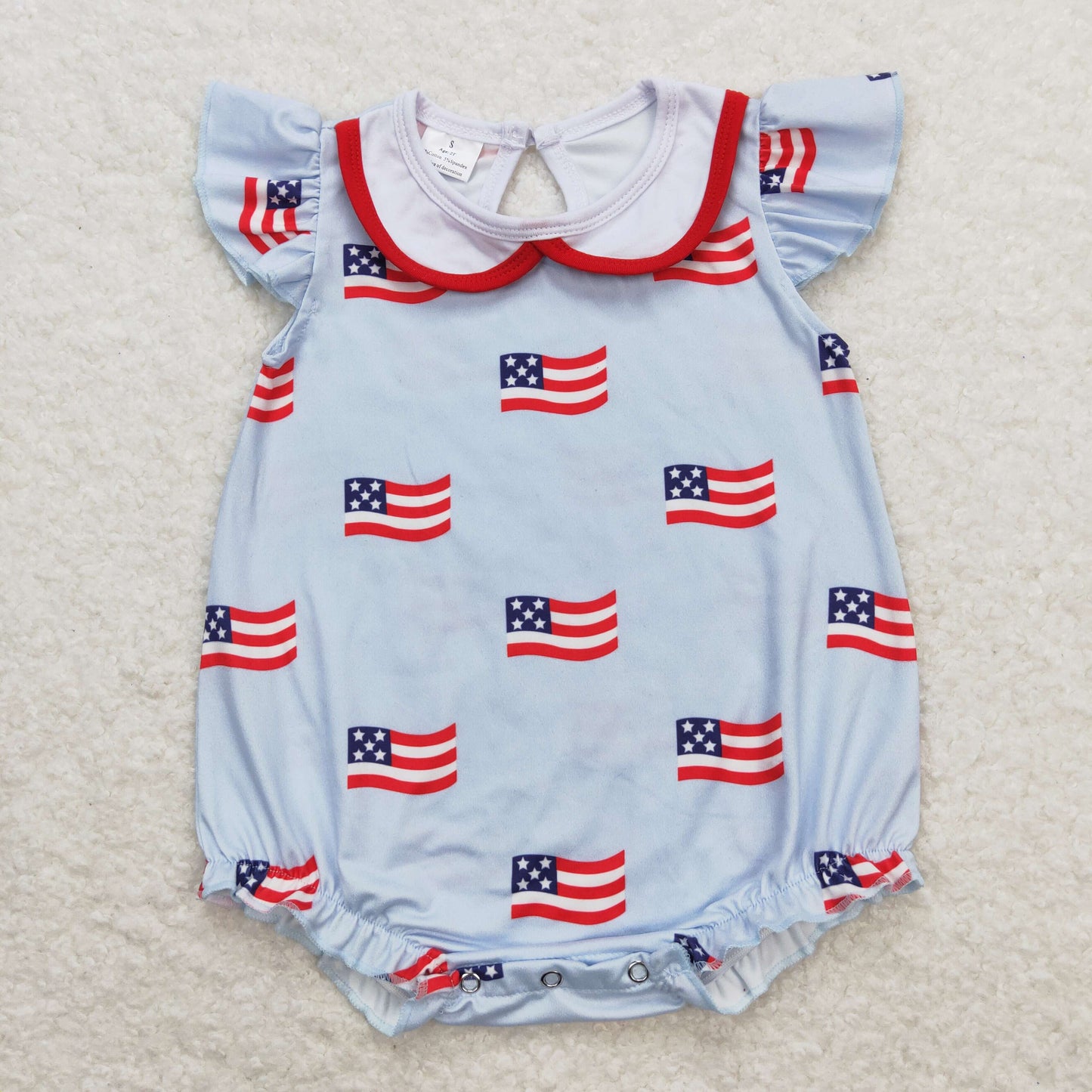 SR1123 Baby Girls USA Flag Bubble