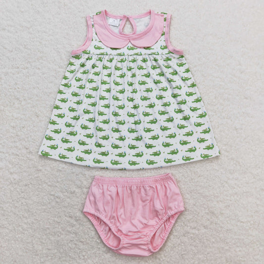 GBO0277 Girls crocodile Bummies Set