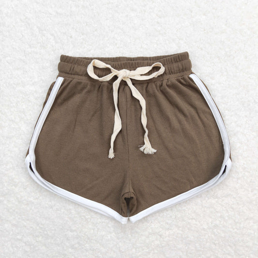 SS0314 Girls brown Cotton Shorts