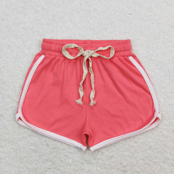 SS0316 Girls red Cotton Shorts