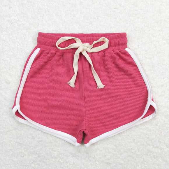 SS0317 Girls red Cotton Shorts