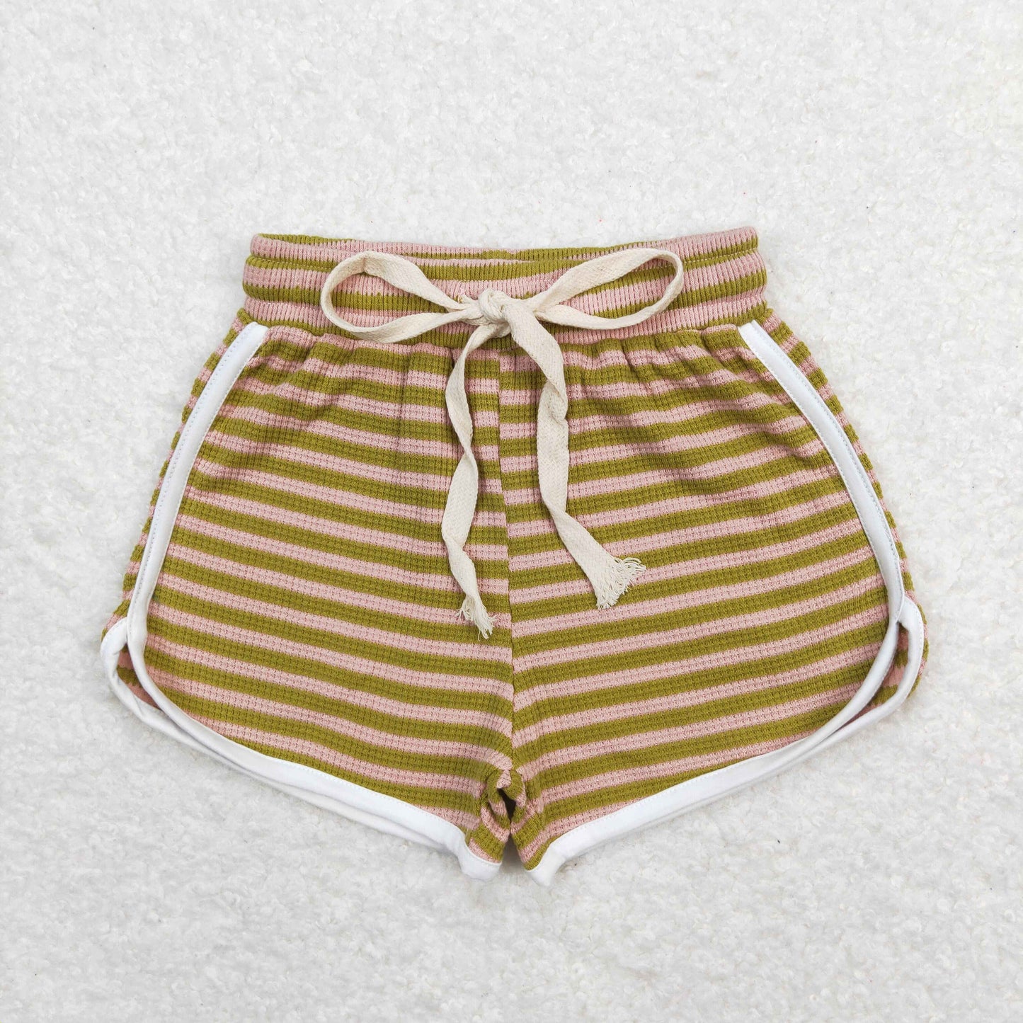 SS0321 Girls brown stripe Cotton Shorts