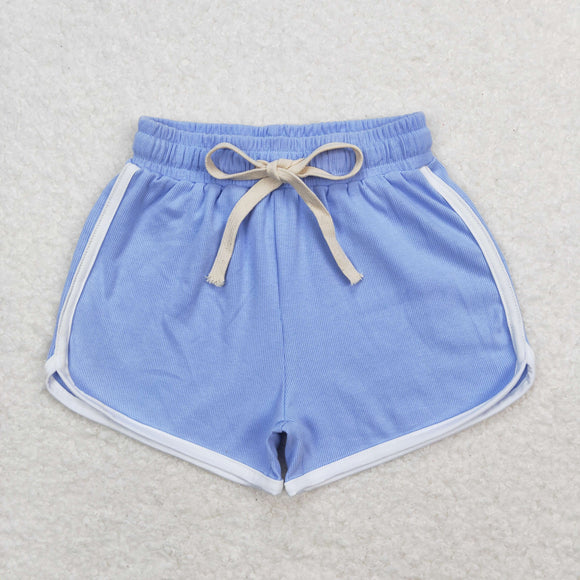 SS0322 Girls sky blue Cotton Shorts