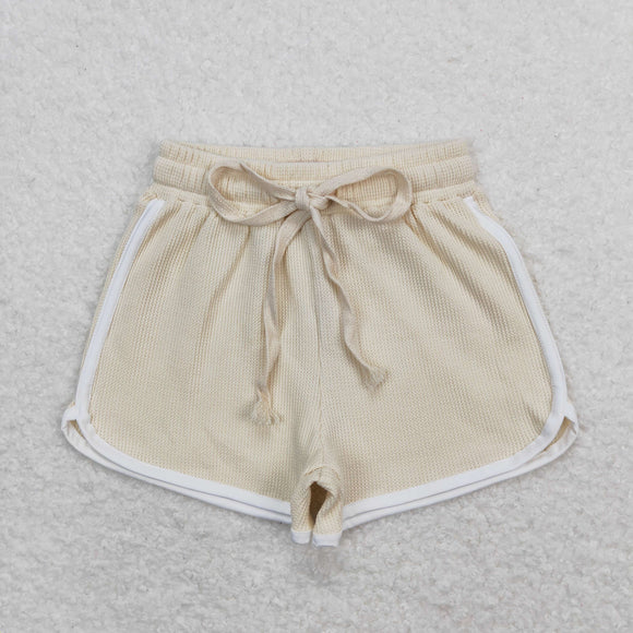 SS0323 Girls cream Cotton Shorts