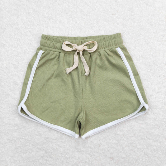 SS0324 Girls green cotton Shorts