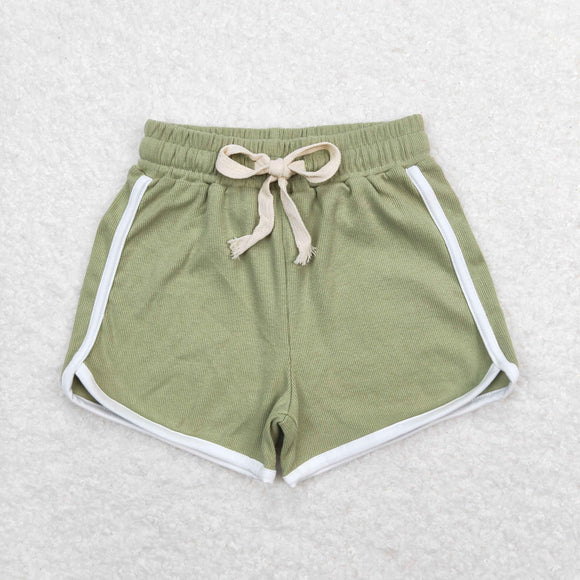 SS0324 Girls green cotton Shorts