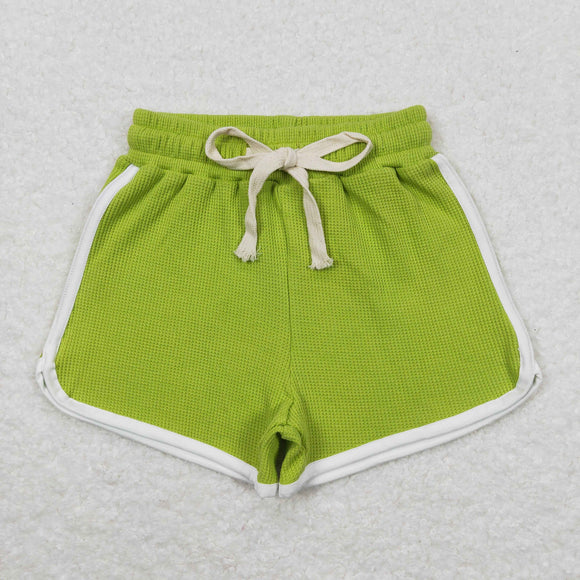 SS0325 Girls green cotton Shorts