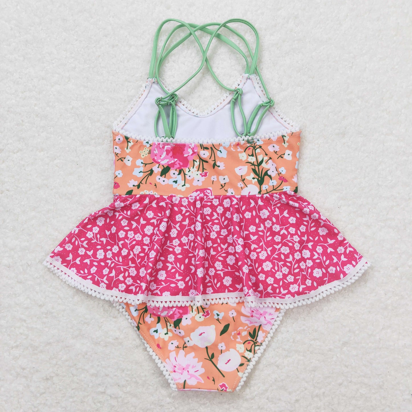 S0249 Girls Floral Bathing Suit 1pcs