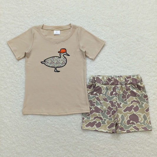 BSSO0781 Boys Camo Duck Outfits Embroidery