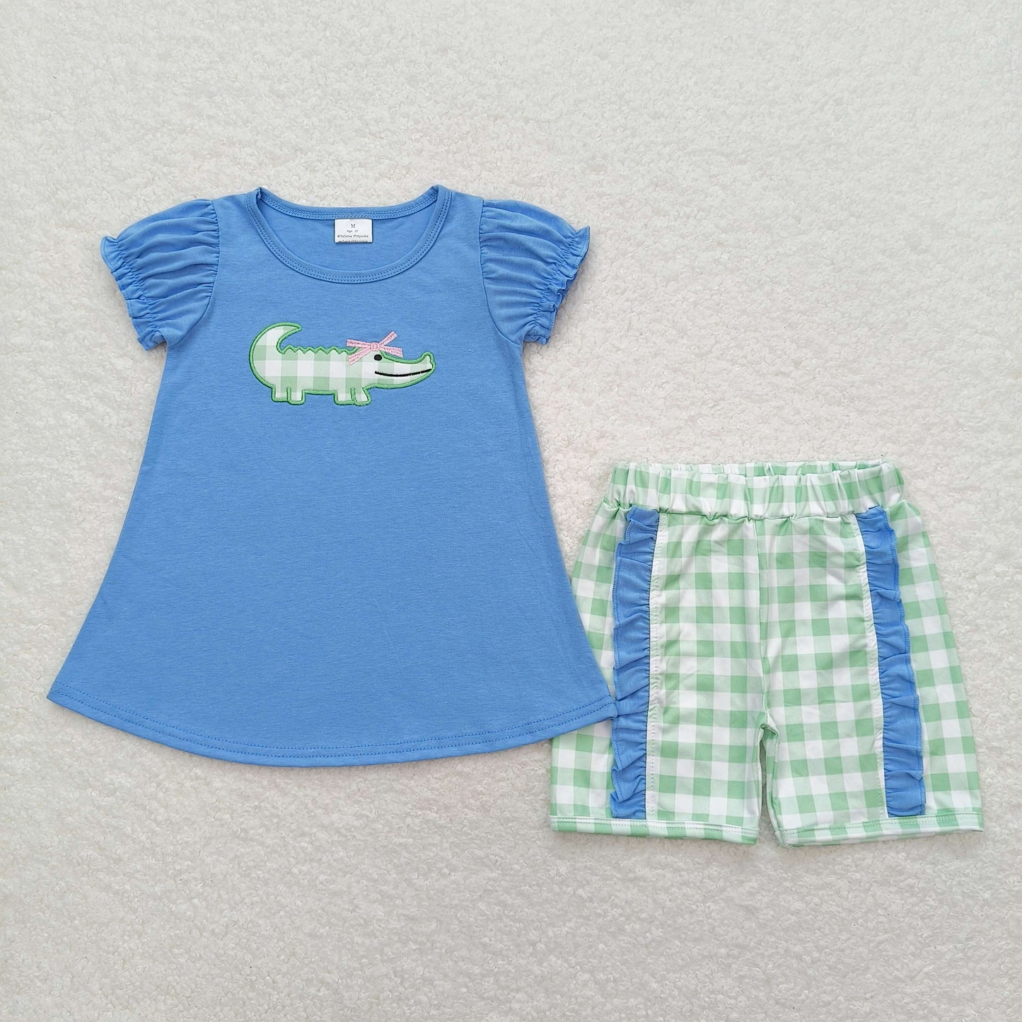 GSSO0850 Girls Crocodile Outfits Embroidery