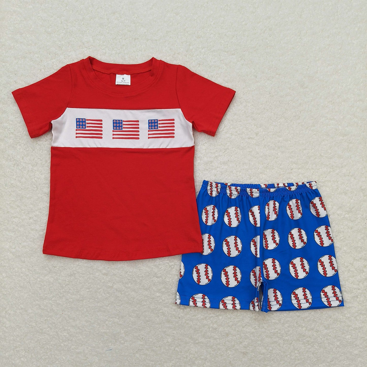 BSSO0674 Boys Flag Red Outfits